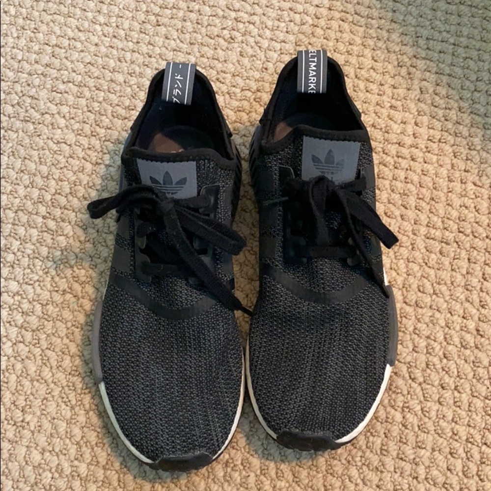 black and gray Adidas ultra boost